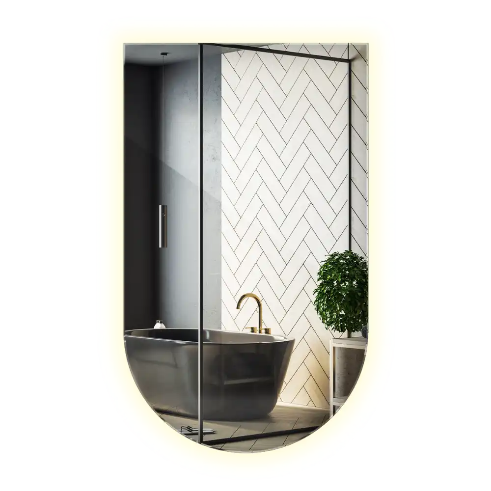 Arched mirror LED light