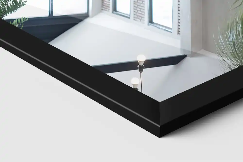 Standing mirror in a black frame