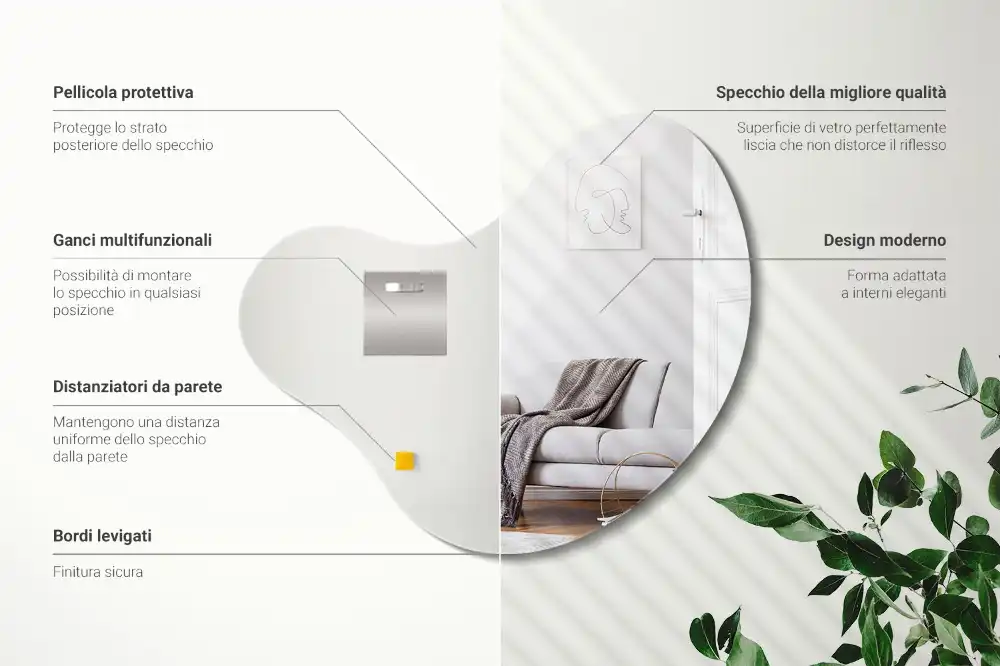 Organic mirror frameless hanging