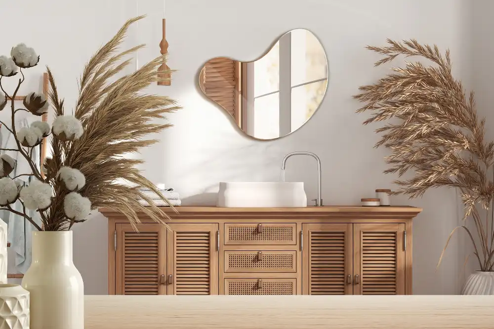 Organic mirror frameless hanging