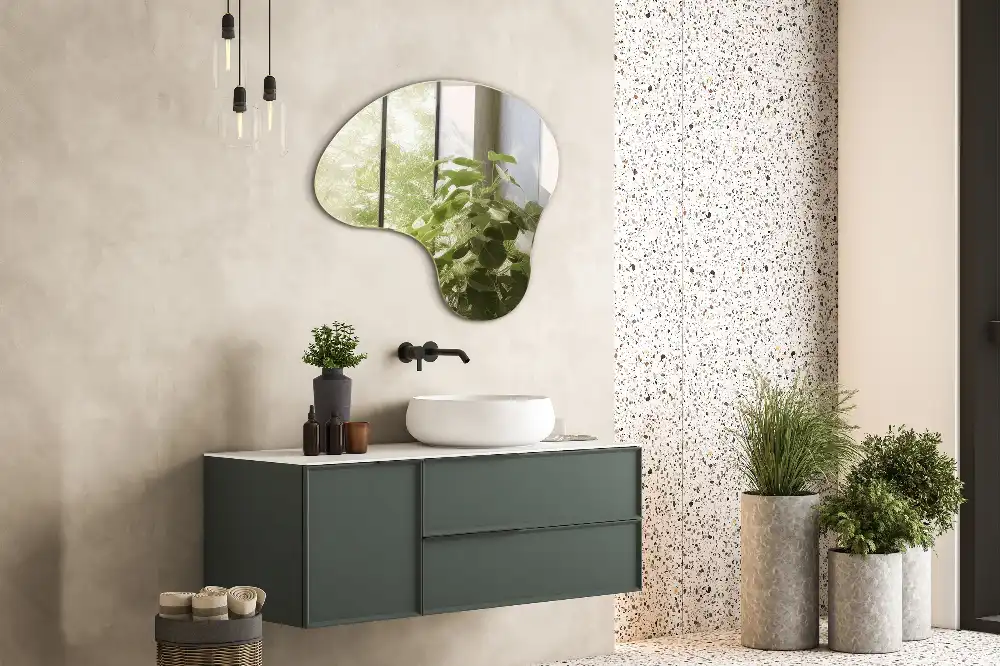 Organic mirror frameless hanging