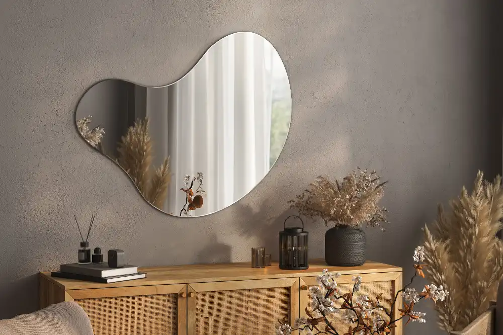 Organic mirror frameless hanging