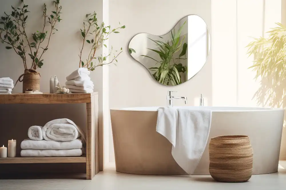 Organic mirror frameless hanging