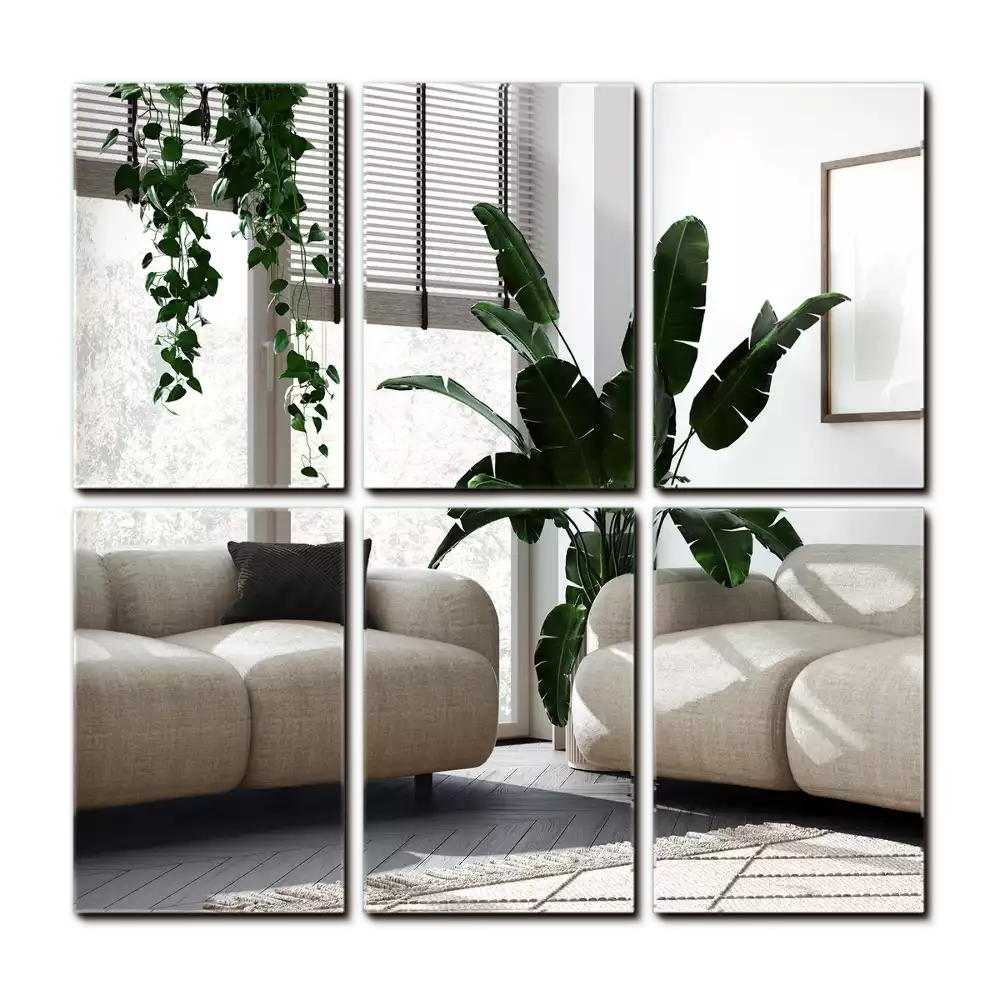 Rectangle mirror tiles self-adhesive