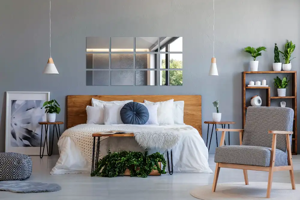 Rectangle mirror tiles self-adhesive