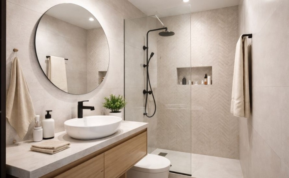 small bathroom with shower