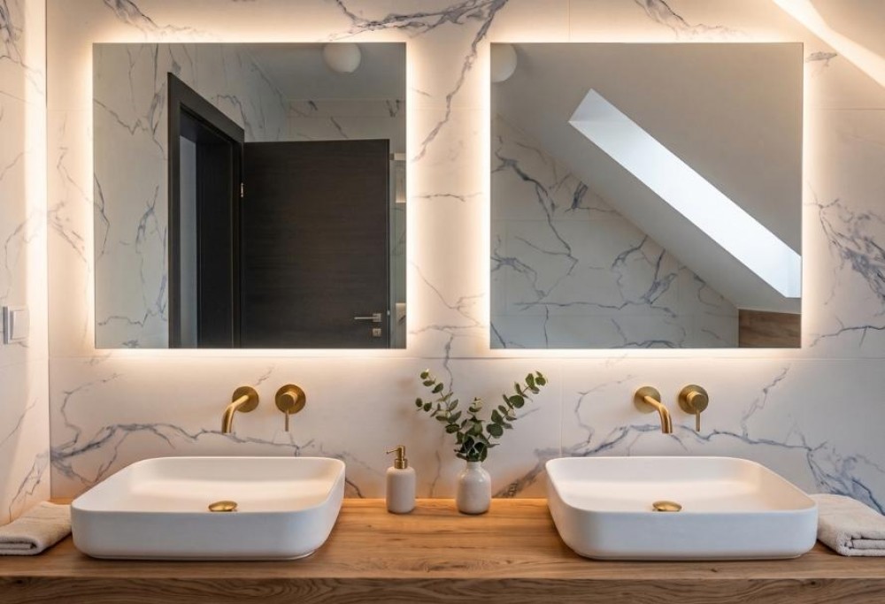 Which mirror for a bathroom with two sinks?